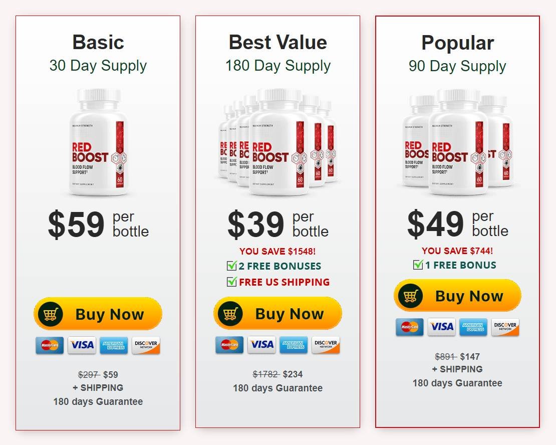Customer reviewing Red Boost product information before purchase